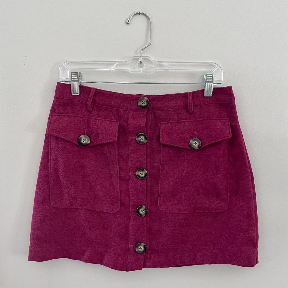 COPY - Lela Sky Button Front Mini-Skirt (Medium)